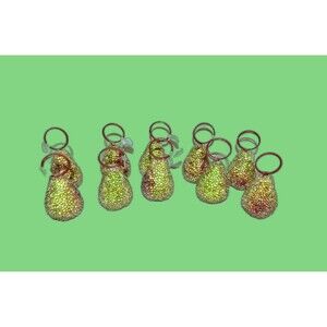Beaded Sugar Fruit Table Place card Holders Ornaments Set of 10 Pear